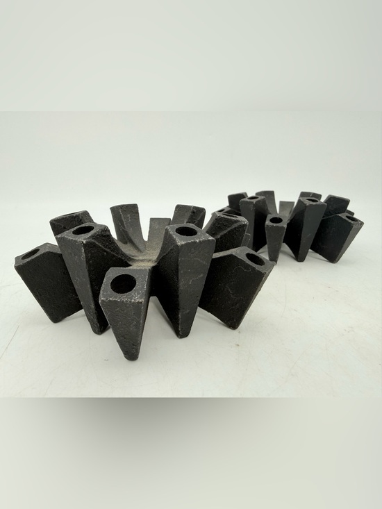 Other - Handcrafted Black Geometric Iron Candlestick Holder Set - Home Art